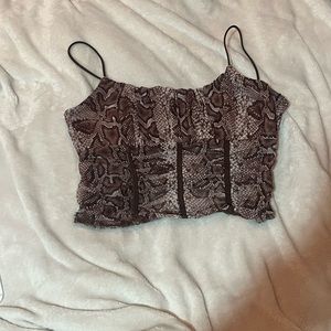 Princess Polly snake skin crop top